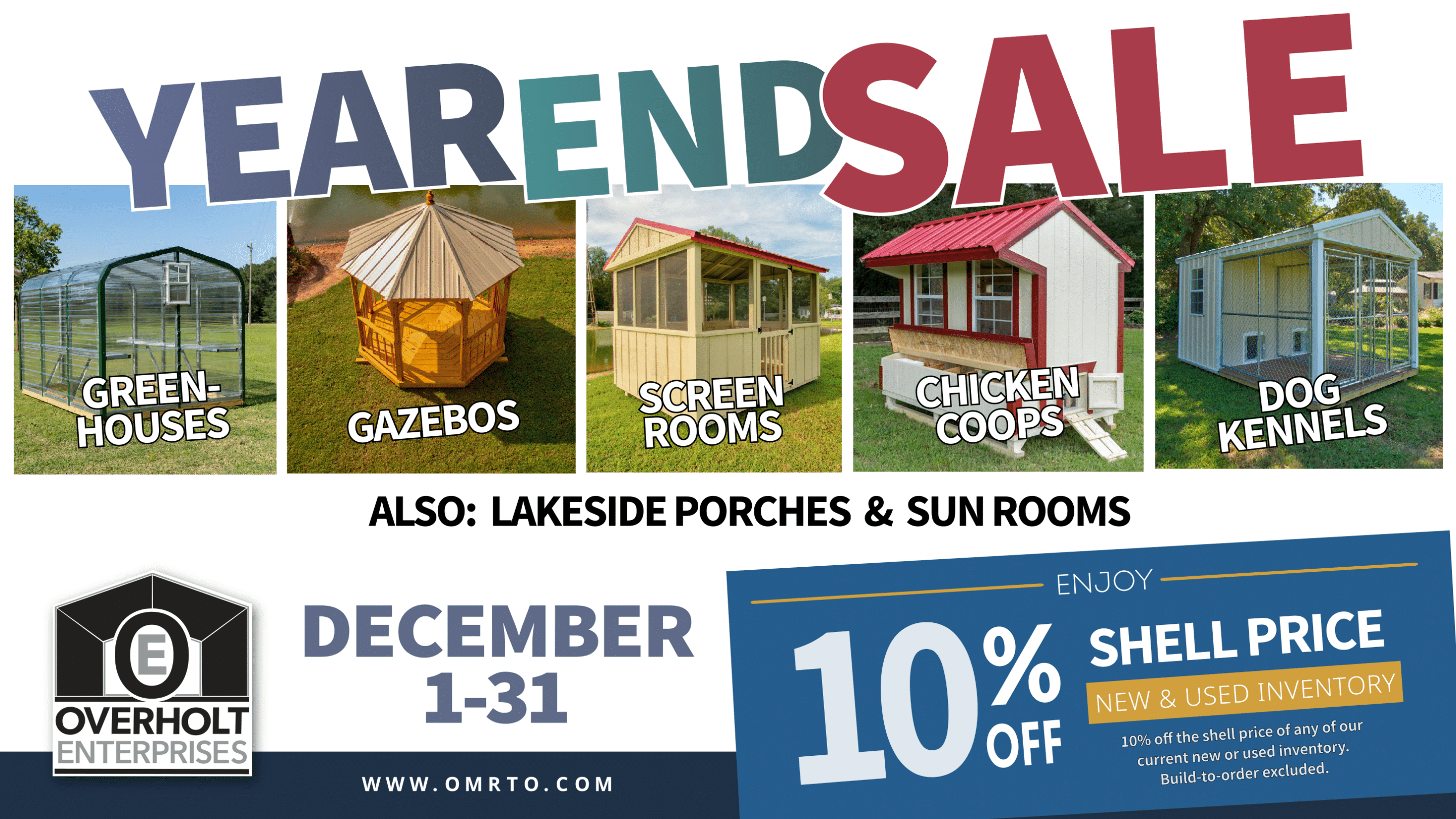 Sale - Chicken Coops, Dog Kennels, Greenhouses, Gazebos